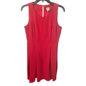 LOFT Sheath Dress Pencil Red Sleeveless‎ Office Business Casual Size 4